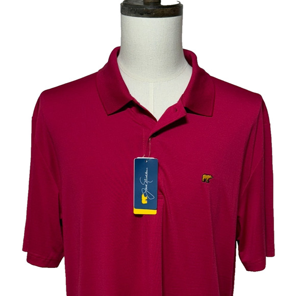 Jack Nicklaus Shirt Mens XL Pink Red Stretch Moisture Wicking Golf Polo NWT - Picture 1 of 10